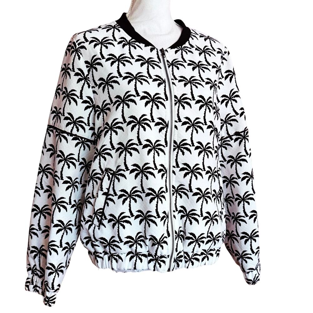Suncoo Paris full zip Palm Tree print jacket size T3 US size L large